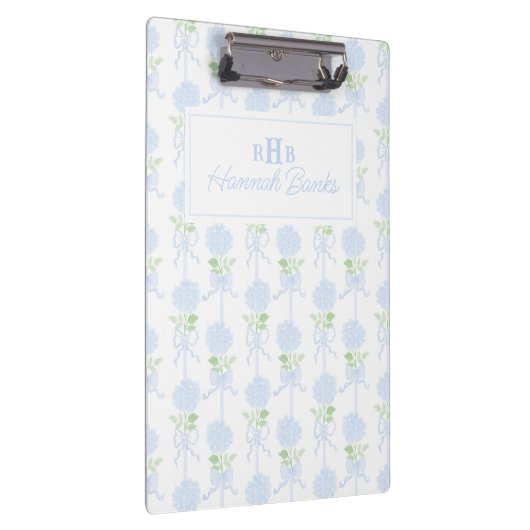 Porte-bloc Aquarelle Preppy Monogramme Hydrangea Bows (Swatch)