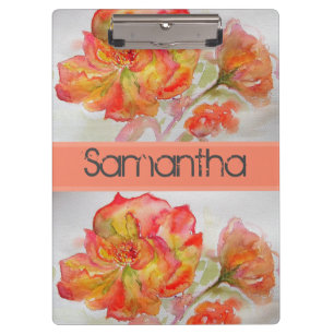 Porte-bloc Aquarelle rose Florale Orange Peach Rose
