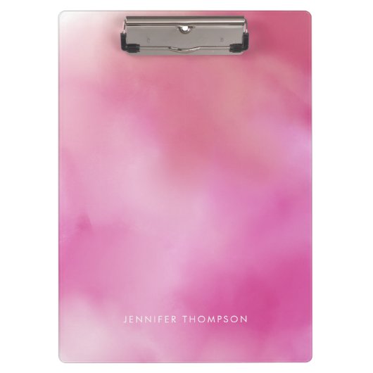 Porte-bloc Aquarelle rose Girly Ombre (Devant)