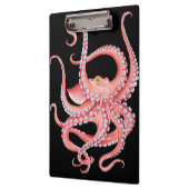 Porte-bloc Aquarelle rouge octopique en noir (Gauche)
