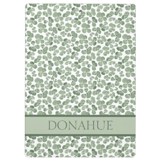 Porte-bloc Aquarelle Shamrock St. Patrick's Clover Patterned (Dos)