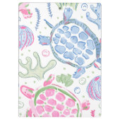 Porte-bloc Aquarelle Tortues de mer Nom de l'océan (Dos)