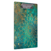 Porte-bloc Aquarelle Turquoise Abstraite Grunge d'or Mandala (Swatch)