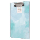 Porte-bloc Aquarelle Turquoise bleu moderne (Gauche)