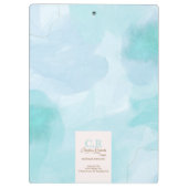 Porte-bloc Aquarelle Turquoise bleu moderne (Dos)