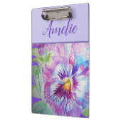 Porte-bloc Aquarelle violette de Pansy Jolie fleur florale (Gauche)