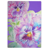 Porte-bloc Aquarelle violette de Pansy Jolie fleur florale (Dos)