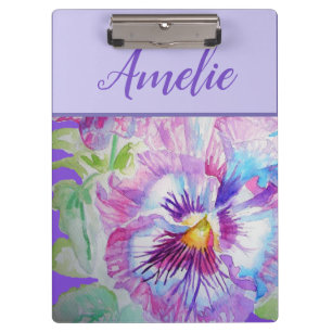 Porte-bloc Aquarelle violette de Pansy Jolie fleur florale