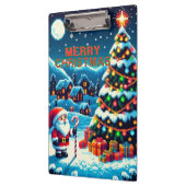 Porte-bloc Arbre de Noël 8 bits & Père Noël (Gauche)