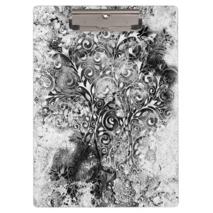 Porte-bloc Arbre de Vie - Feuilles en Spirale Style Grunge 1