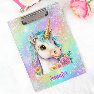 Porte-bloc Arc-en-ciel de Licorne Magique Étincelante