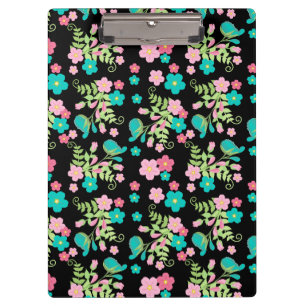 Porte-bloc Arc-en-ciel pastel Fleurs de jardin floral noir Fe