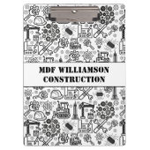 Porte-bloc Architectural Blueprint Engineer noir et blanc (Devant)