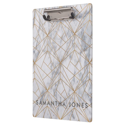 Porte-bloc Architecturale Texture marbre blanc or (Gauche)