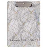 Porte-bloc Architecturale Texture marbre blanc or (Devant)