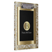 Porte-bloc Argent et or Floral Monogramme Damask (Swatch)