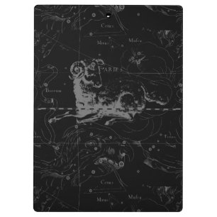 Porte-bloc Aries Constellation Hevelius Vintage sur Noir