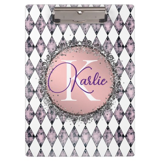 Porte-bloc Arlequin rose (Devant)