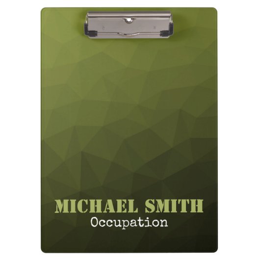 Porte-bloc Armée verte olive géométrique motif de maillage Vo (Devant)