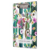 Porte-bloc Arrière - plan à motif de cactus peint monogrammé (Gauche)