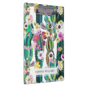 Porte-bloc Arrière - plan à motif de cactus peint monogrammé (Swatch)