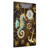 Porte-bloc Arrière - plan en bois avec cheval de mer mécaniqu (Swatch)