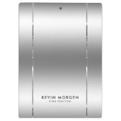 Porte-bloc Arrière - plan gris argent métallique brillant (Dos)