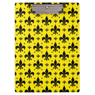 Porte-bloc Arrière - plan Jaune Fleur-de-lis Motif Design