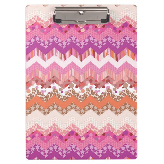 Porte-bloc Arrière - plan rose de zigzag (Devant)