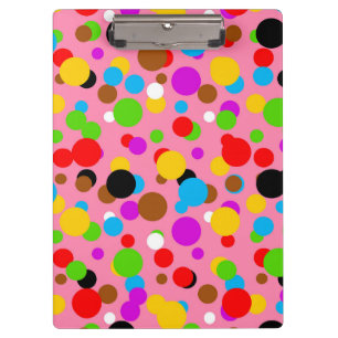 Porte-bloc Arrière - plan rose Pois colorés