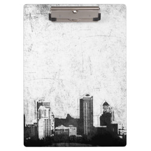Porte-bloc Arrière - plan sale de ville en noir et blanc