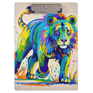 Porte-bloc Art animal Lion abstrait coloré