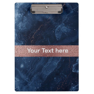 Porte-bloc Art de marbre bleu abstrait avec des accents de pa