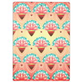 Porte-bloc Art déco rose fleur or turquoise floral (Dos)