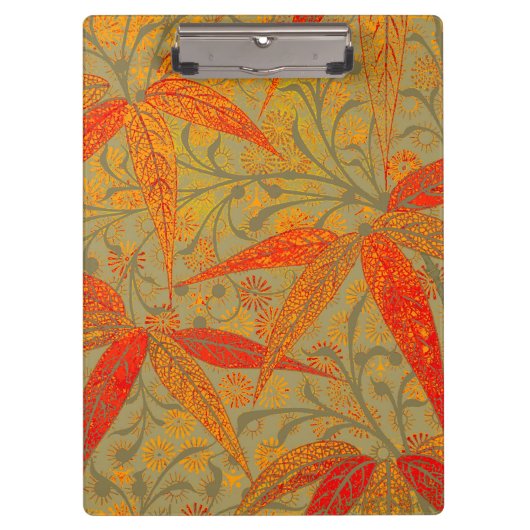 Porte-bloc Art en bambou terrestre Vintage Imprimer orange (Devant)
