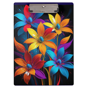Porte-bloc Art floral coloré abstrait vibrant-32908