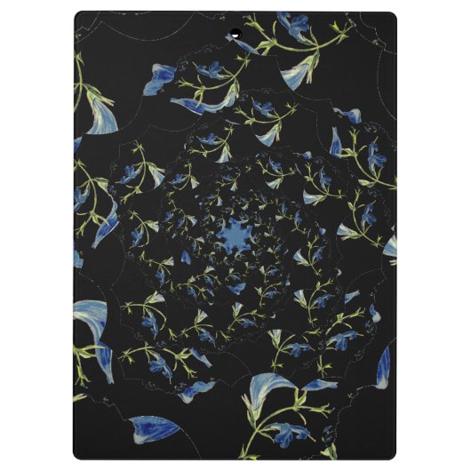 Porte-bloc Art fractal bleu et noir Sage (Dos)