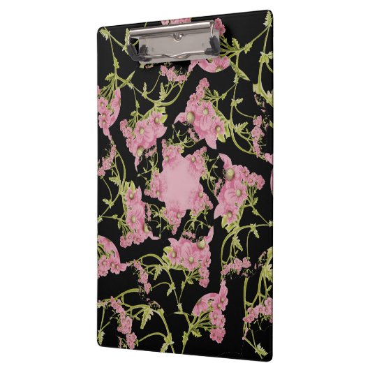 Porte-bloc Art fractal d'Achille rose et noir (Gauche)