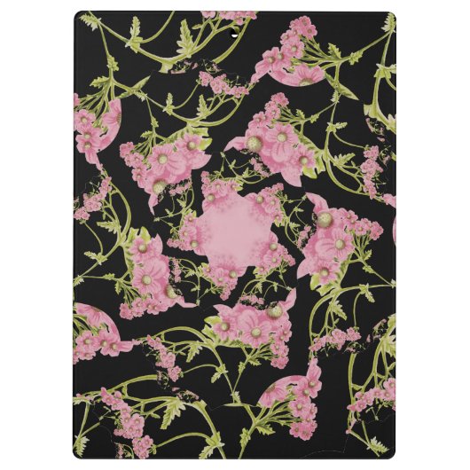 Porte-bloc Art fractal d'Achille rose et noir (Dos)