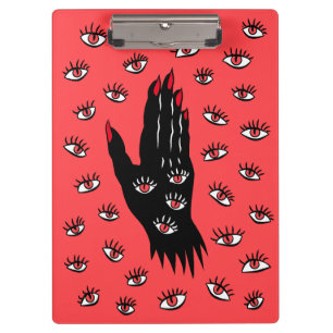 Porte-bloc Art gothique d'Halloween - Yeux Éffrayants à main