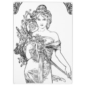 Porte-bloc Art nouveau Alphonse Mucha femme fleurs (Dos)