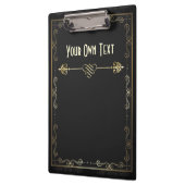 Porte-bloc Art Nouveau doré sur Carnet noir (Gauche)