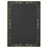 Porte-bloc Art Nouveau doré sur Carnet noir (Dos)