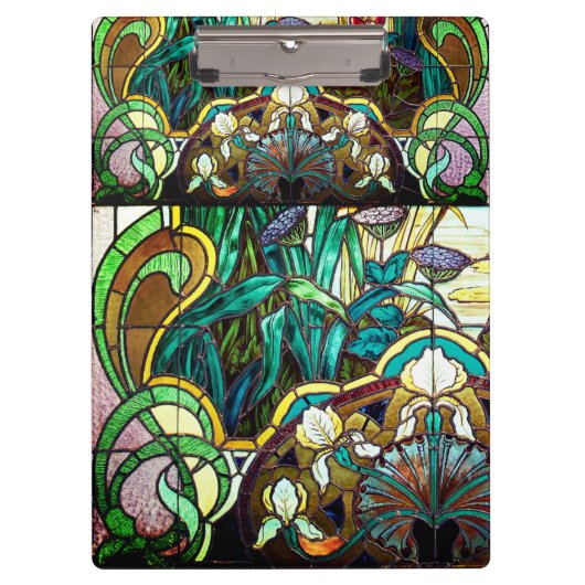 Porte-bloc Art nouveau vitrail floral (Devant)