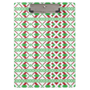 Porte-bloc Art populaire ethnique letton vert et rouge tribal