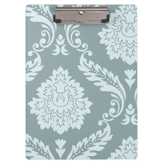 Porte-bloc Art Rococo Damassé I Bleu Canard + Turquoise (Devant)