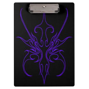 Porte-bloc Art tribal noir et violet intense aux lignes marqu