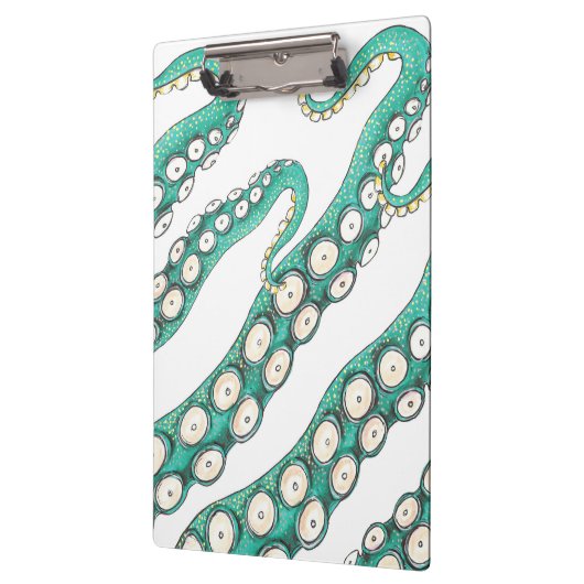 Porte-bloc Art turquoise Kraken Octopus Tentacles Ink (Gauche)