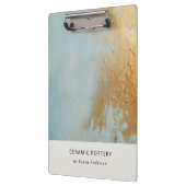 Porte-bloc Artistique classique Aqua Blue Gold Paint Texture (Gauche)