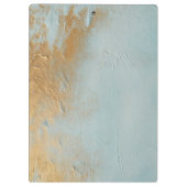 Porte-bloc Artistique classique Aqua Blue Gold Paint Texture (Dos)